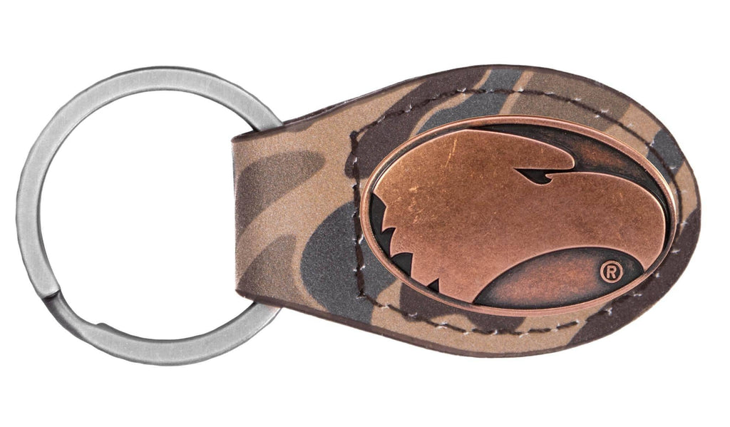 Georgia Southern Eagles Oval Camo Leather Key Fob.