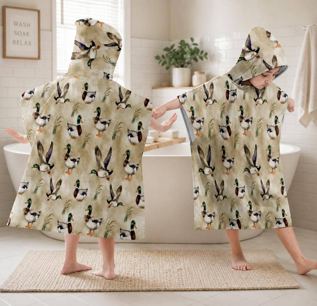 Kids Ducks Hooded Beach Towel