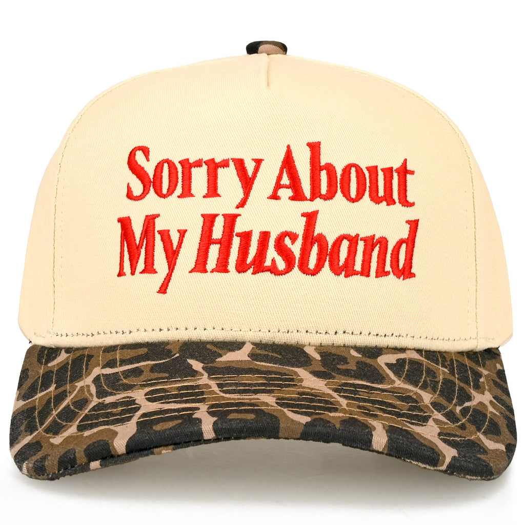 SORRY ABOUT MY HUSBAND Letter Two Tone Trucker Hat