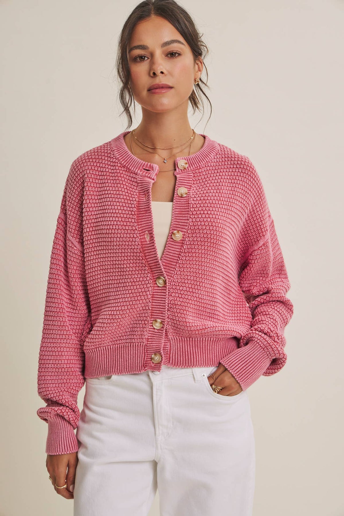 WAFFLE CARDIGAN