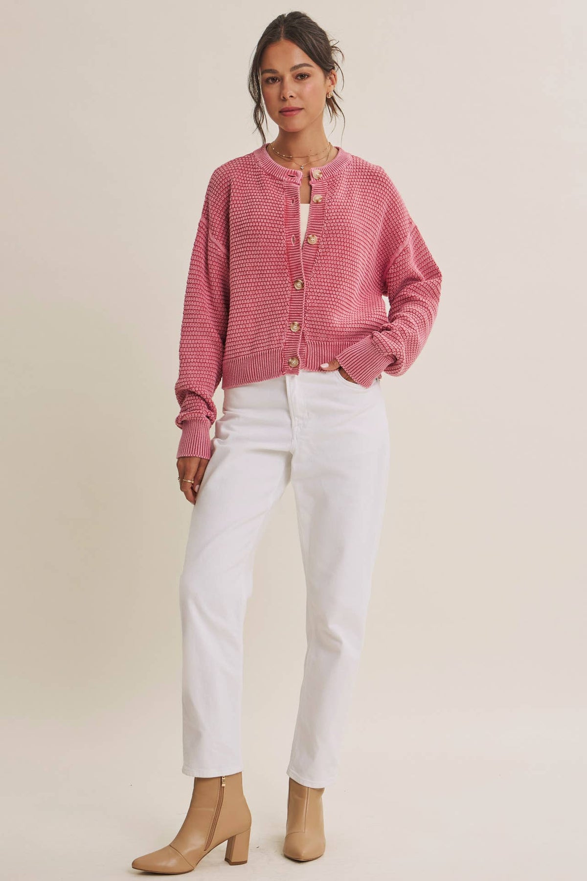WAFFLE CARDIGAN