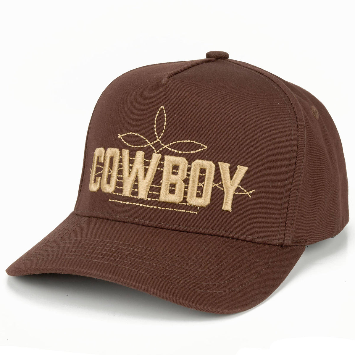 C.C COWBOY Letter Embroidered on Two Tone Trucker Hat