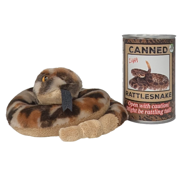 Ziggy the Canned Rattlesnake Stuffed Plush w/Funny Jokes