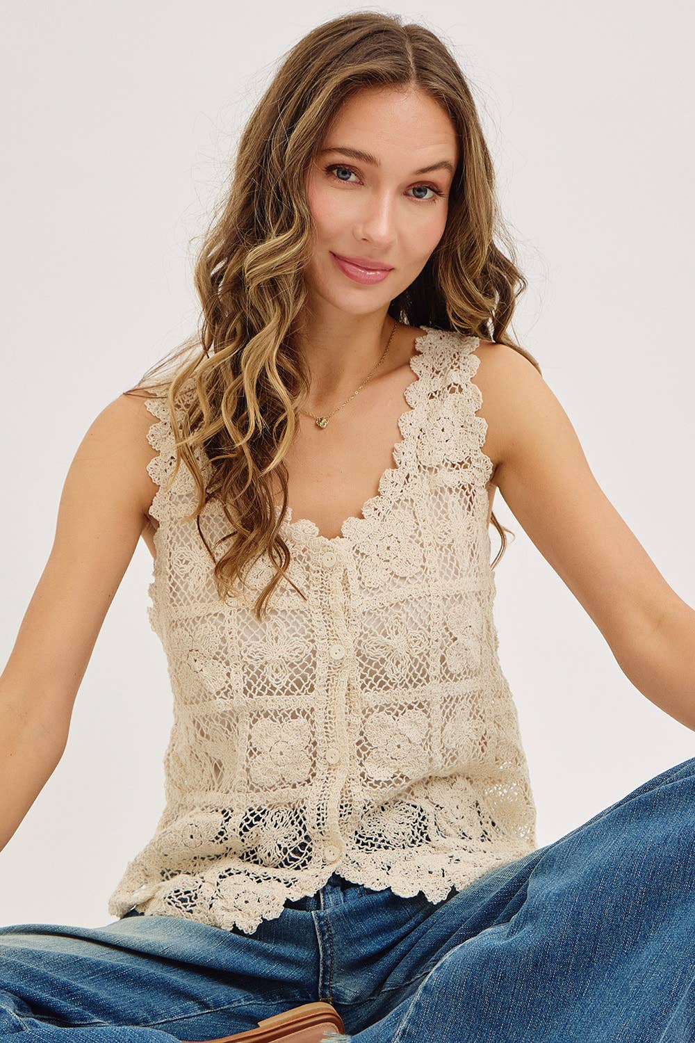 CROCHET LACE TOP