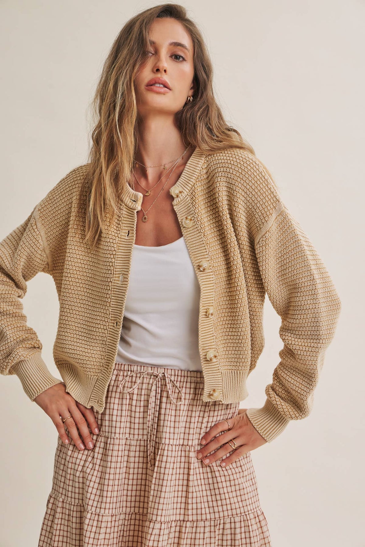 WAFFLE CARDIGAN