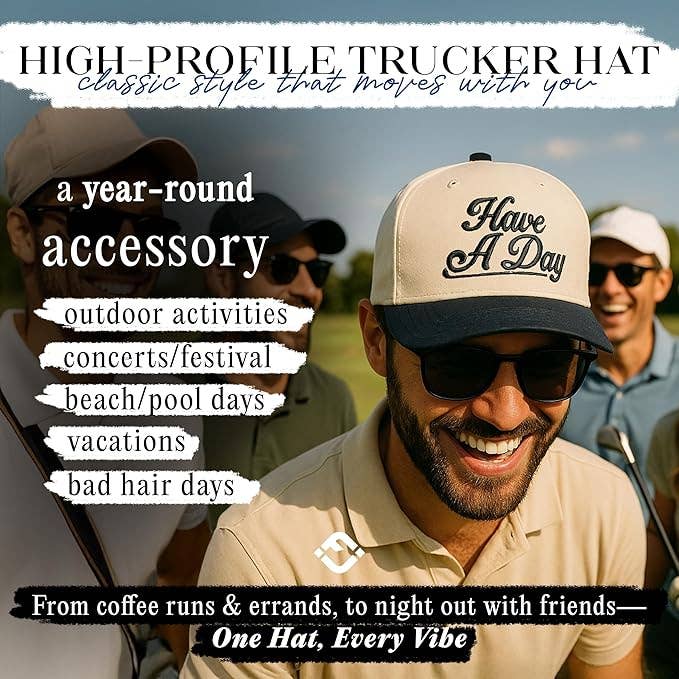 Have a Nice Day - Navy/Beige