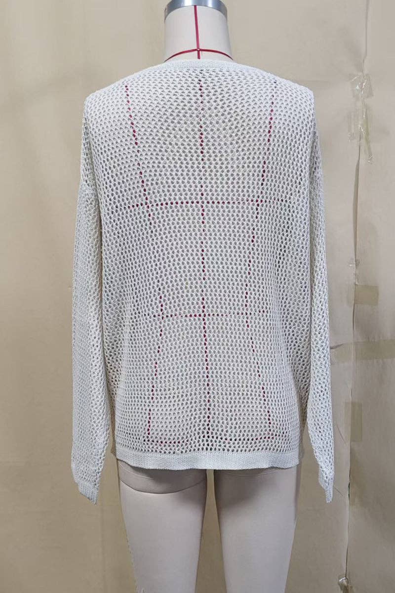 Palm Tree Pattern Knit Beach Cover-Up