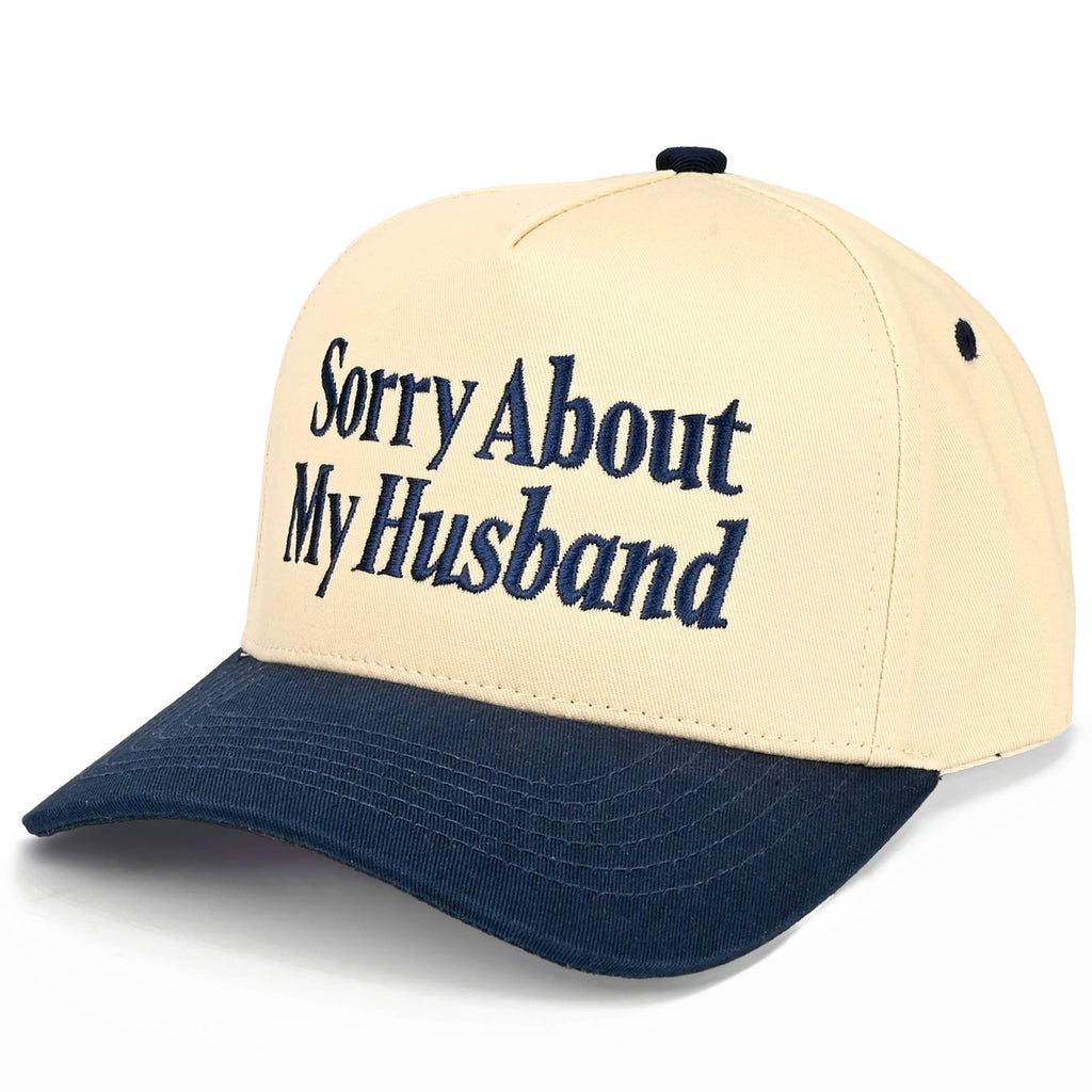 SORRY ABOUT MY HUSBAND Letter Two Tone Trucker Hat