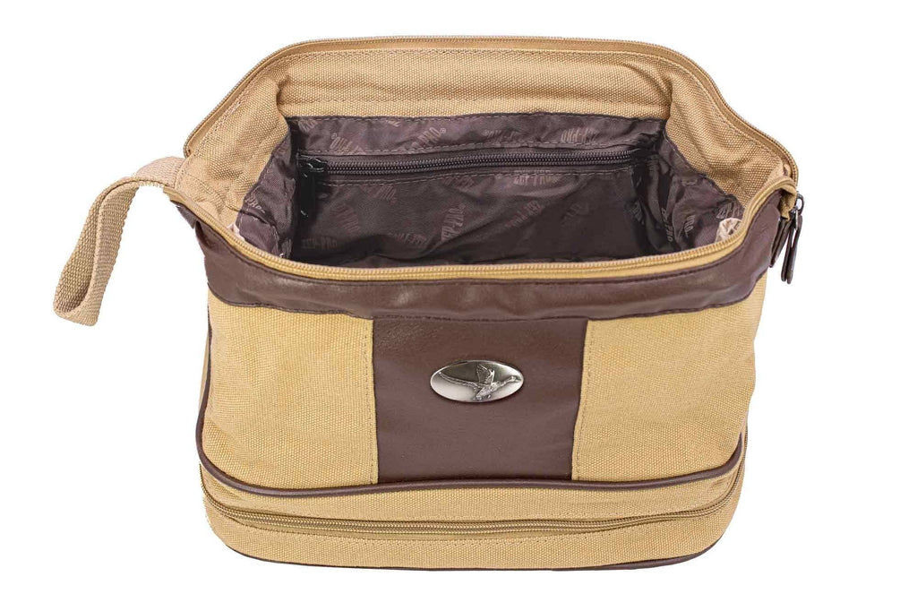 Mallard Men’s Khaki Canvas Toiletry Dopp Bag