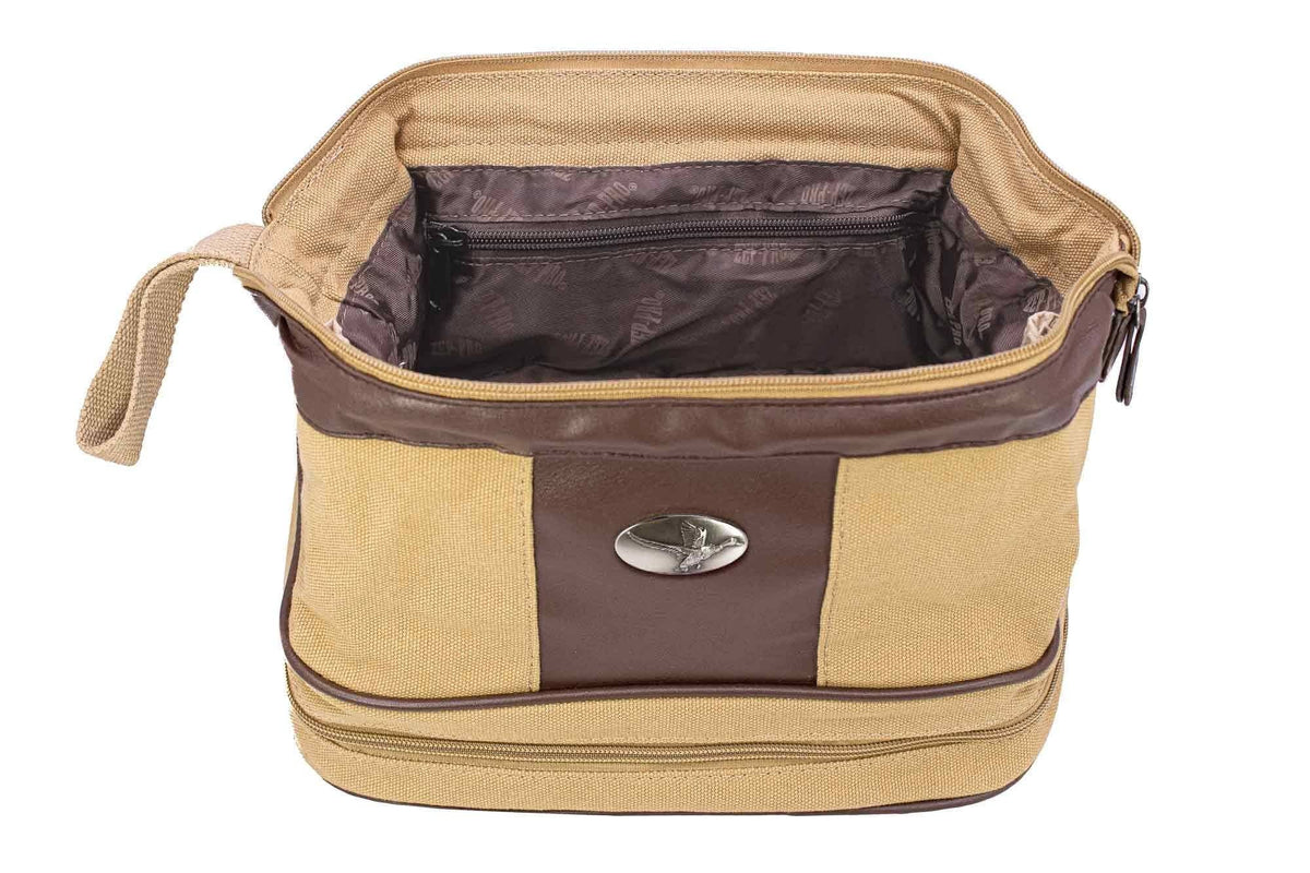 Mallard Men’s Khaki Canvas Toiletry Dopp Bag