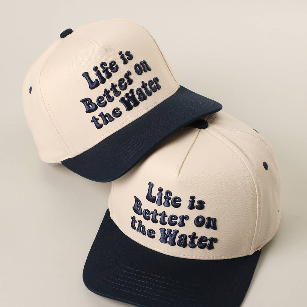 LIFE IS BETTER ON THE WATER 3D Embroidered Trucker Hat