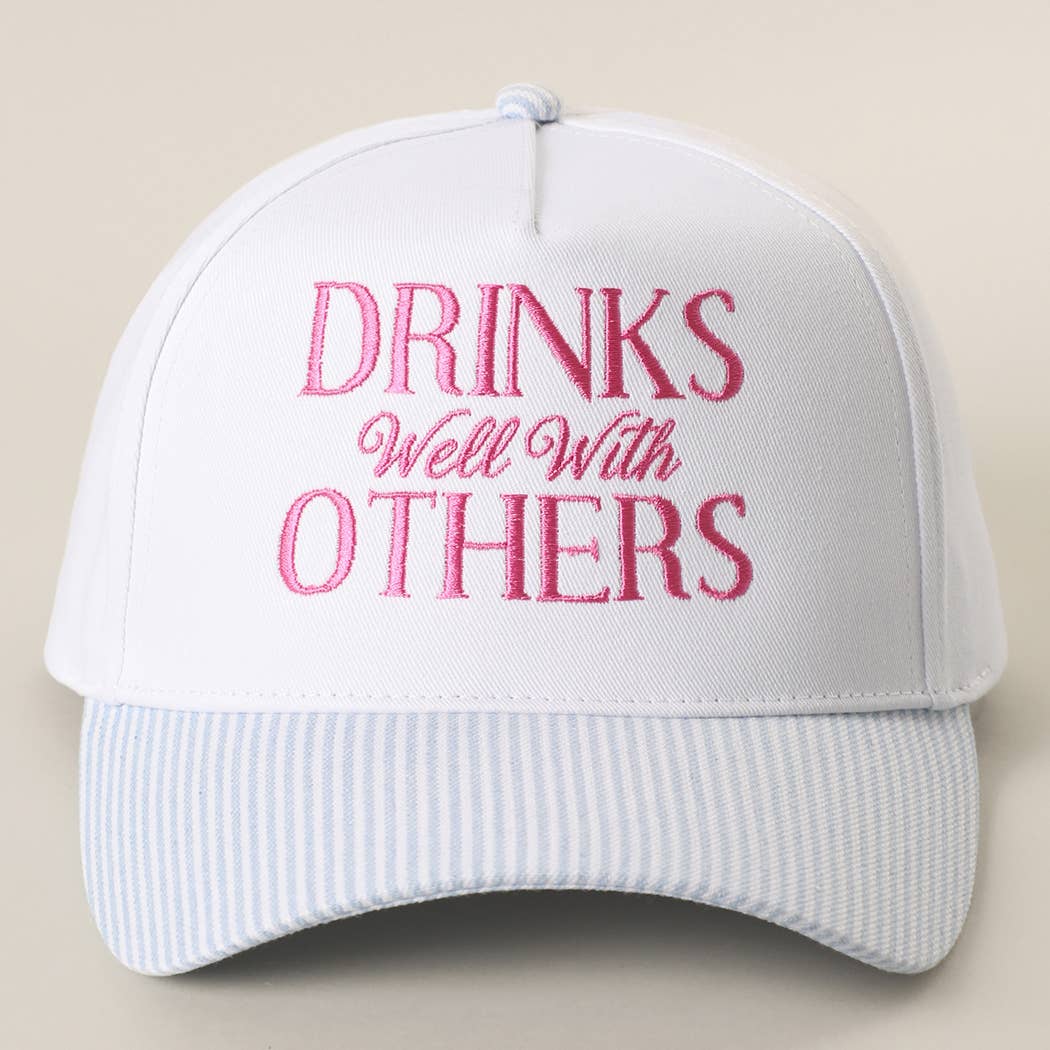 DRINKS Well With OTHERS Seersucker Brim Hat