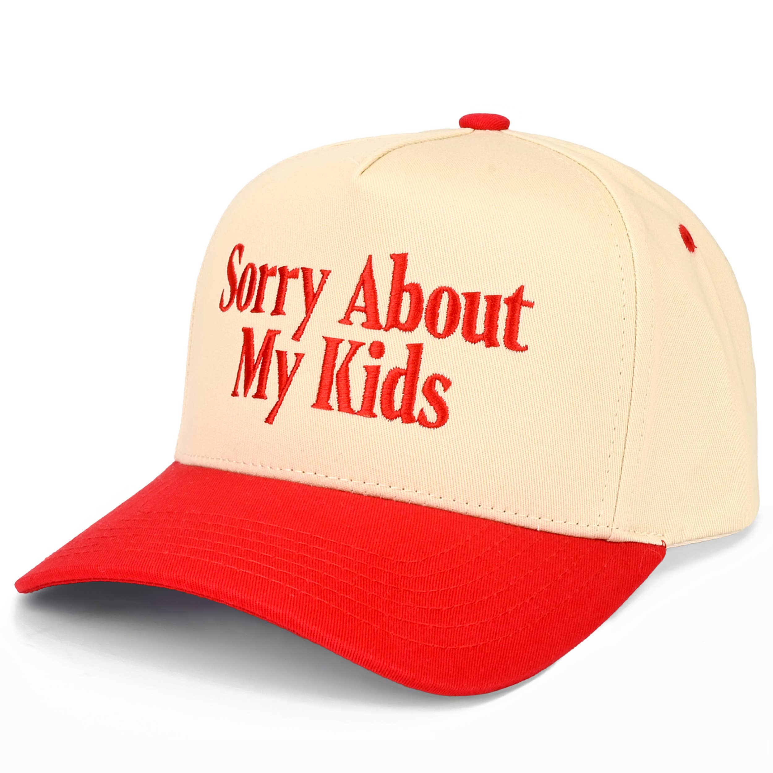 SORRY ABOUT MY KIDS Letter Two Tone Trucker Hat