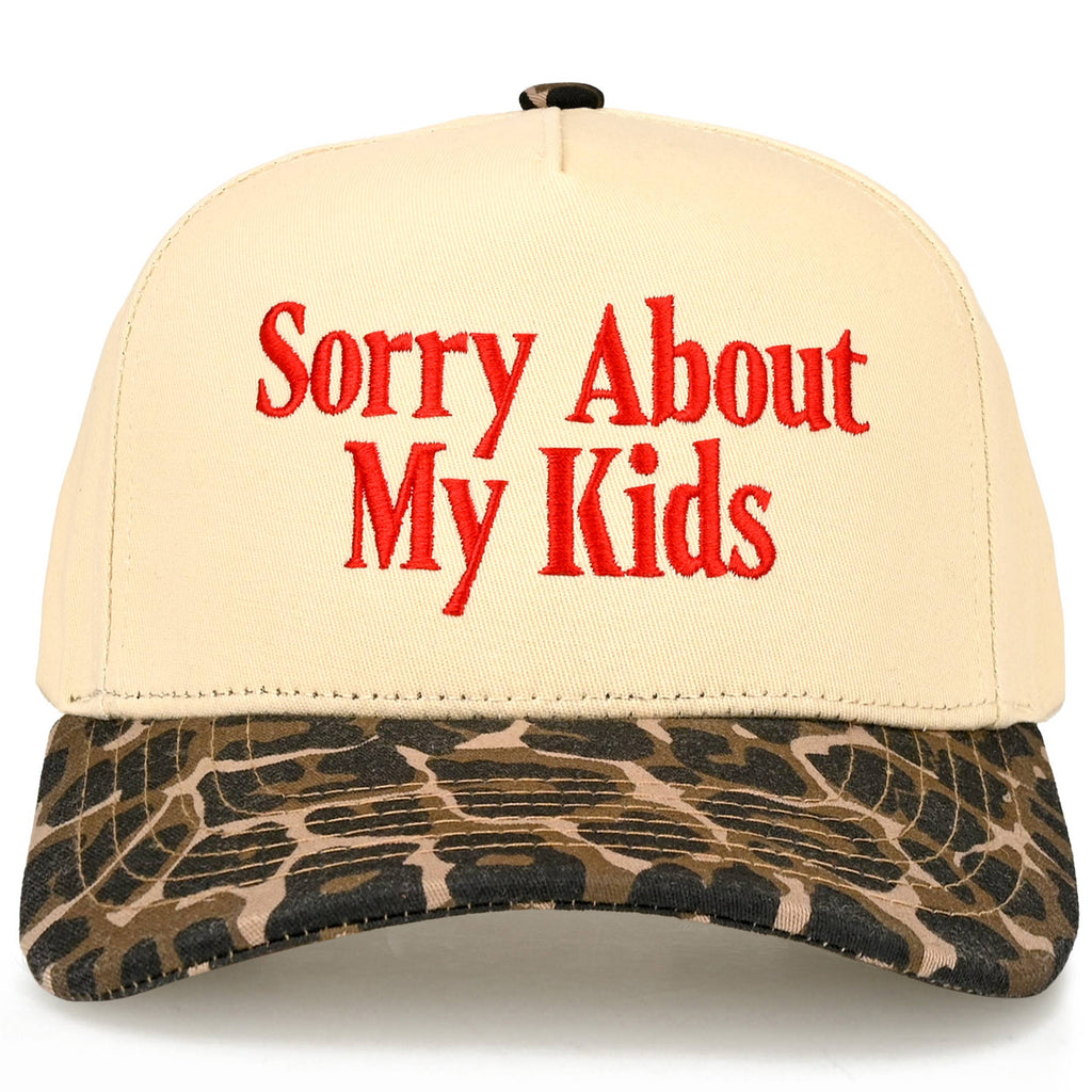 SORRY ABOUT MY KIDS Letter Two Tone Trucker Hat