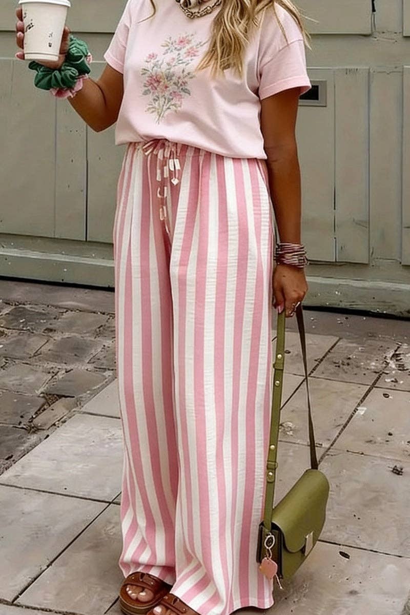 Striped Wide-Leg