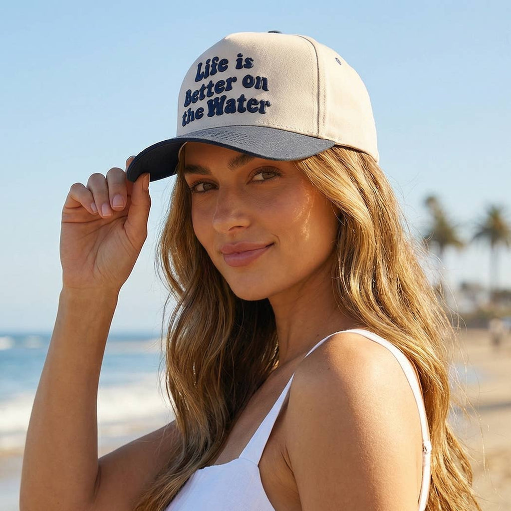 LIFE IS BETTER ON THE WATER 3D Embroidered Trucker Hat