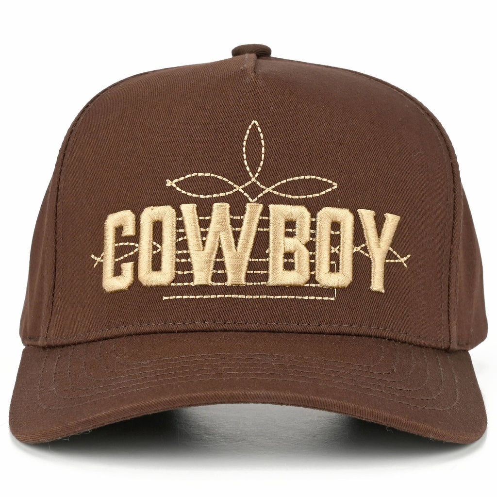C.C COWBOY Letter Embroidered on Two Tone Trucker Hat