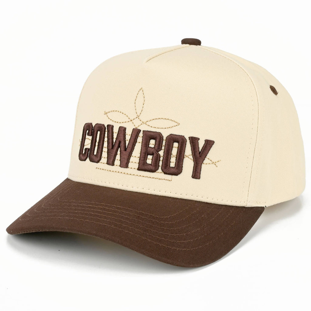 C.C COWBOY Letter Embroidered on Two Tone Trucker Hat