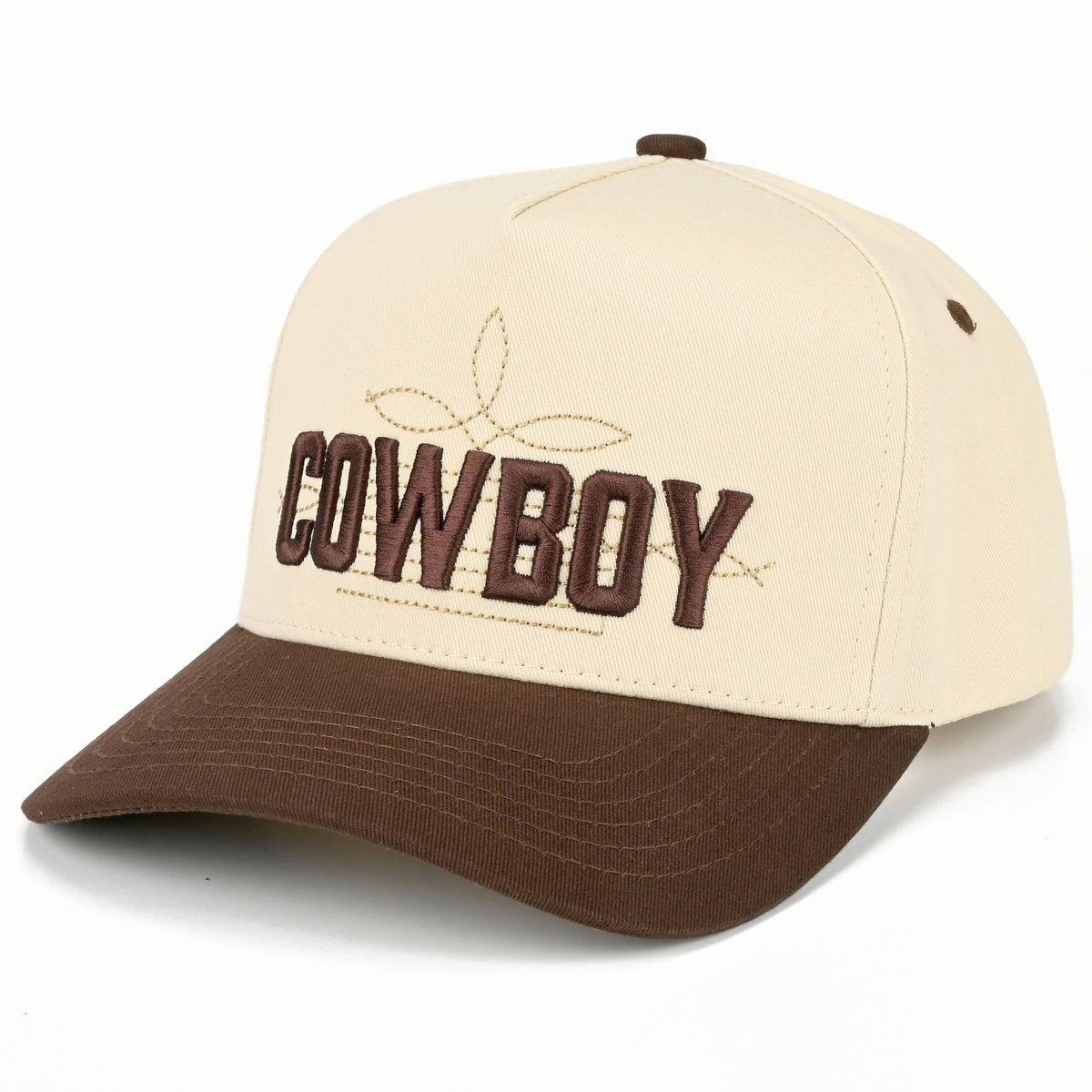 C.C COWBOY Letter Embroidered on Two Tone Trucker Hat