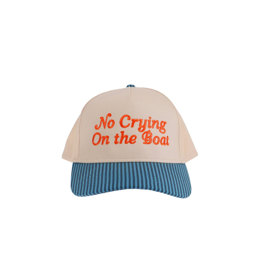 No Crying on the Boat Embroidered Trucker Hat