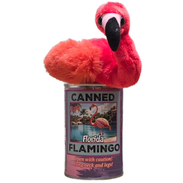 Florida Edition - Rosy the Canned Flamingo - Flamingo Plush