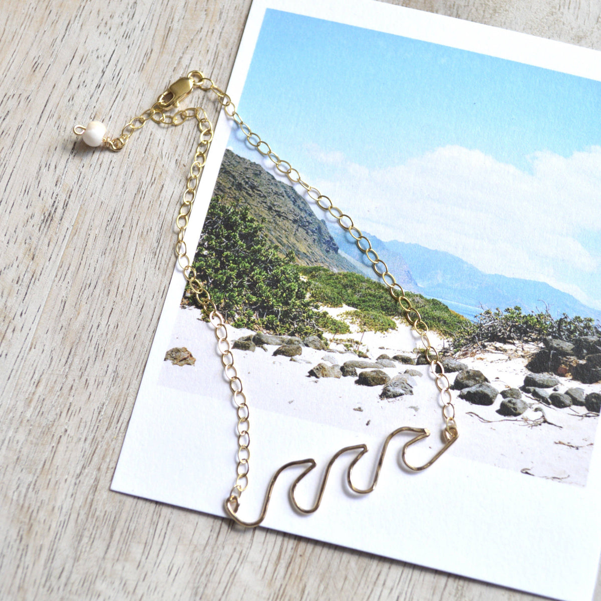 Triple Ocean Wave Anklet in Gold