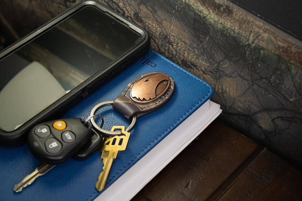 Georgia Southern Eagles Oval Camo Leather Key Fob.