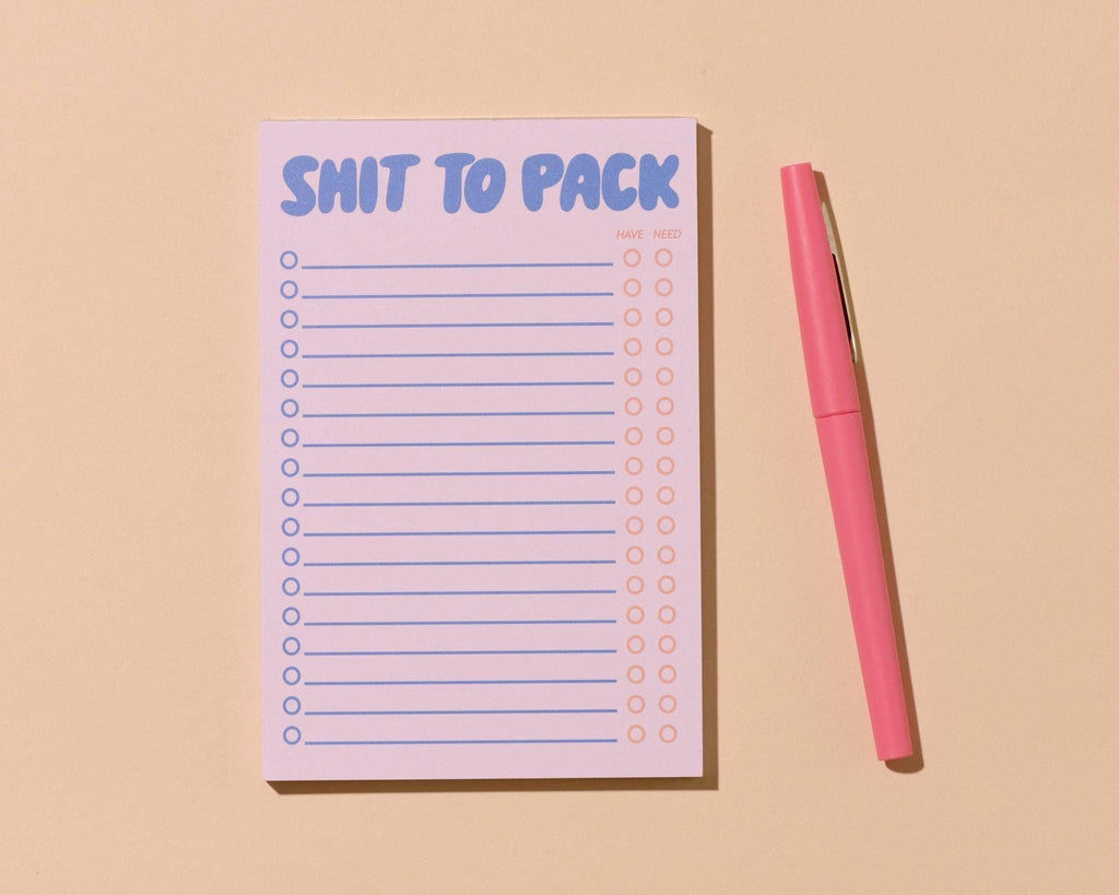 Tearaway Notepad—Shit to Pack