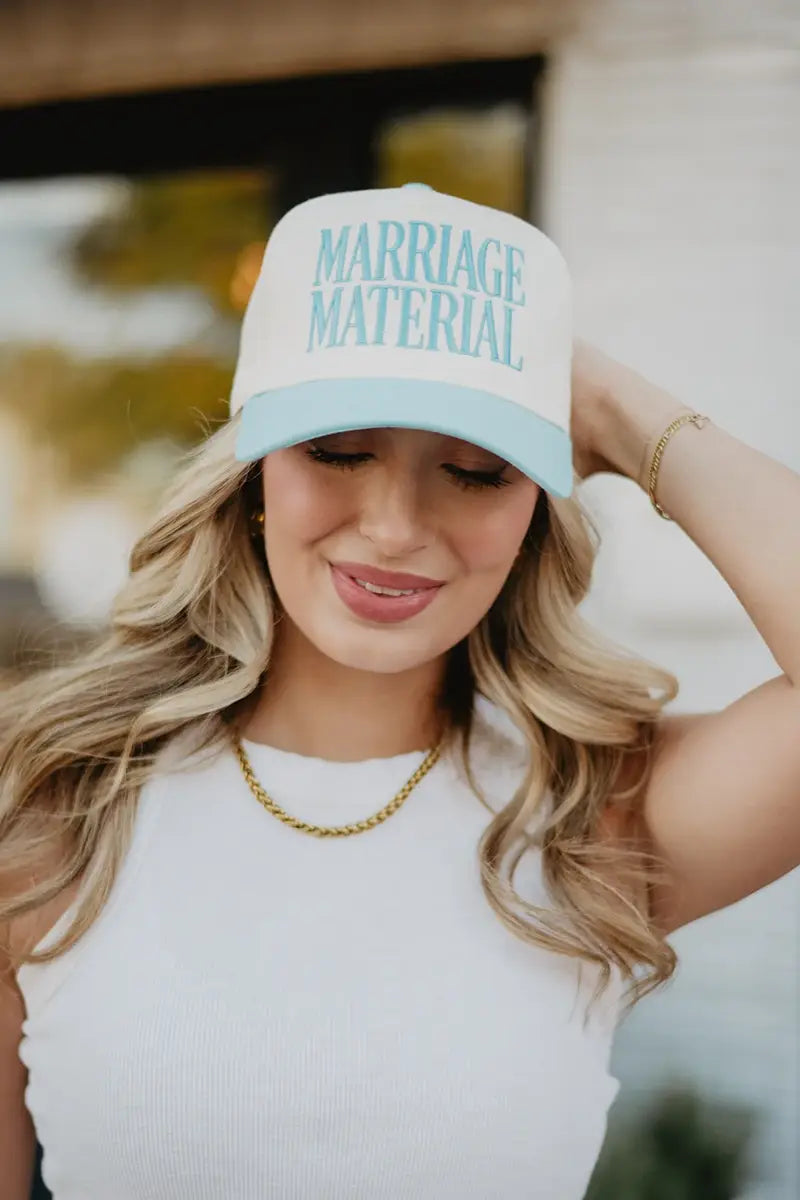 Marriage Material Two-Toned Trucker Hats For Women For Grads