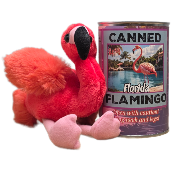 Florida Edition - Rosy the Canned Flamingo - Flamingo Plush