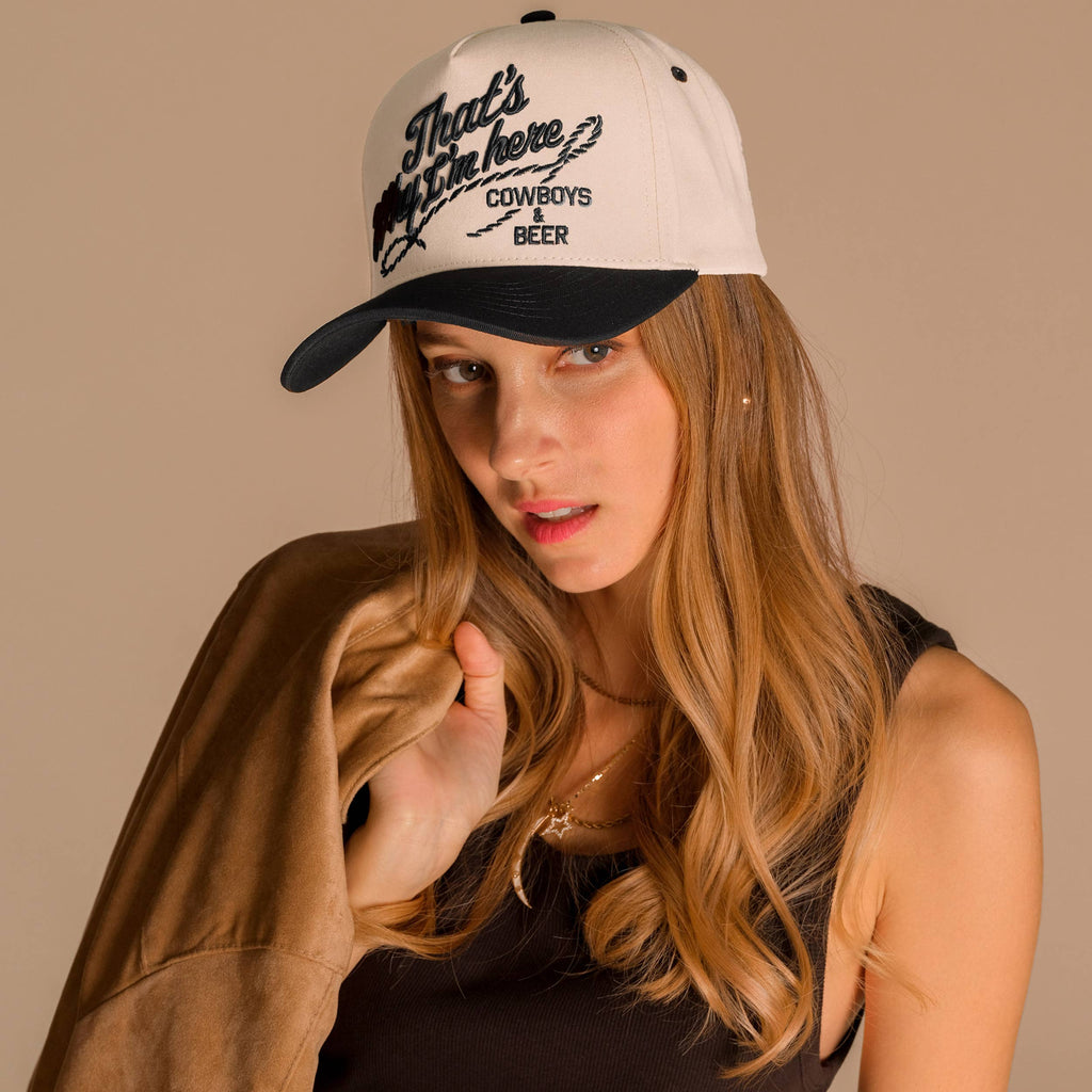 THAT'S WHY I'M HERE Cotton Trucker Cap