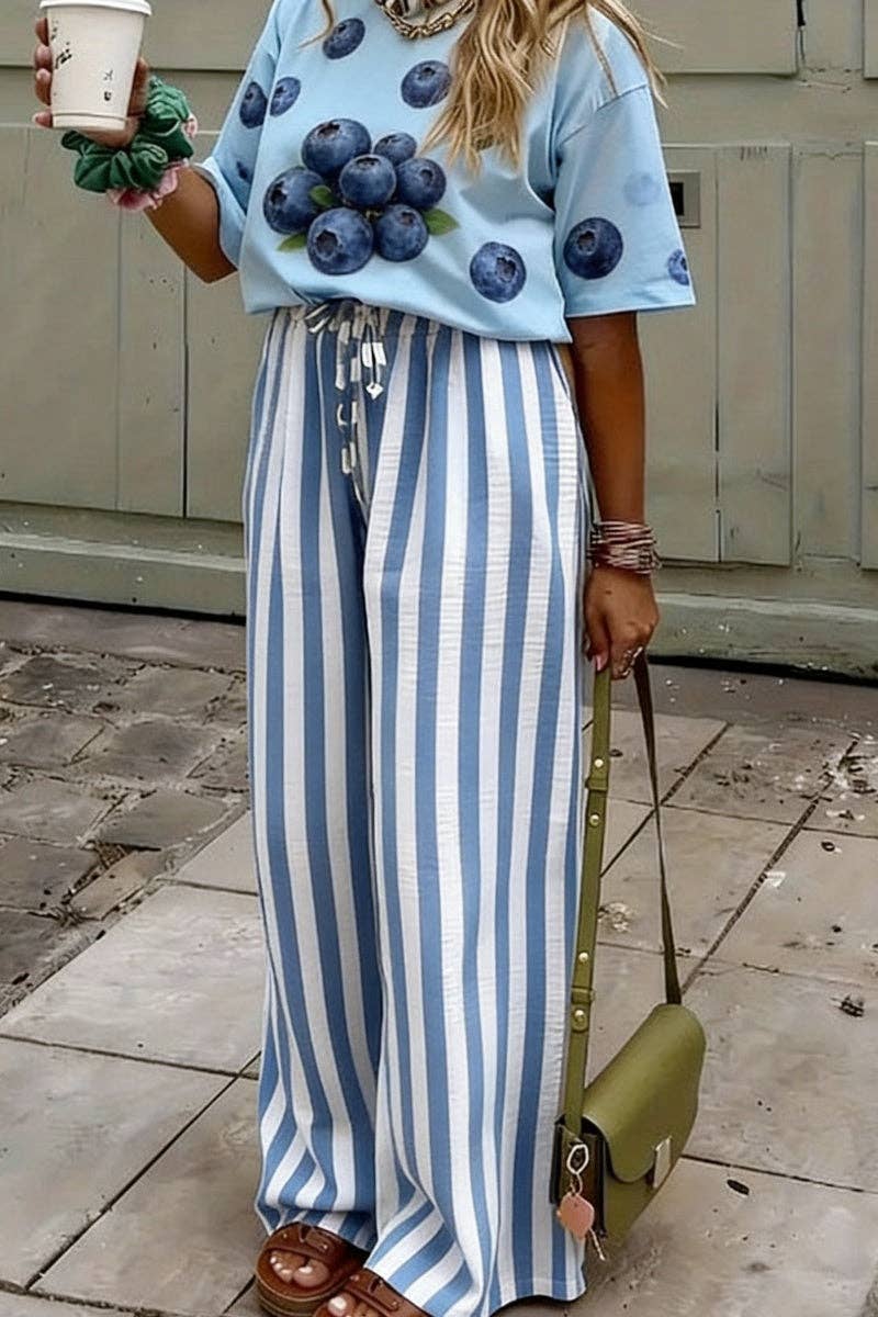 Striped Wide-Leg