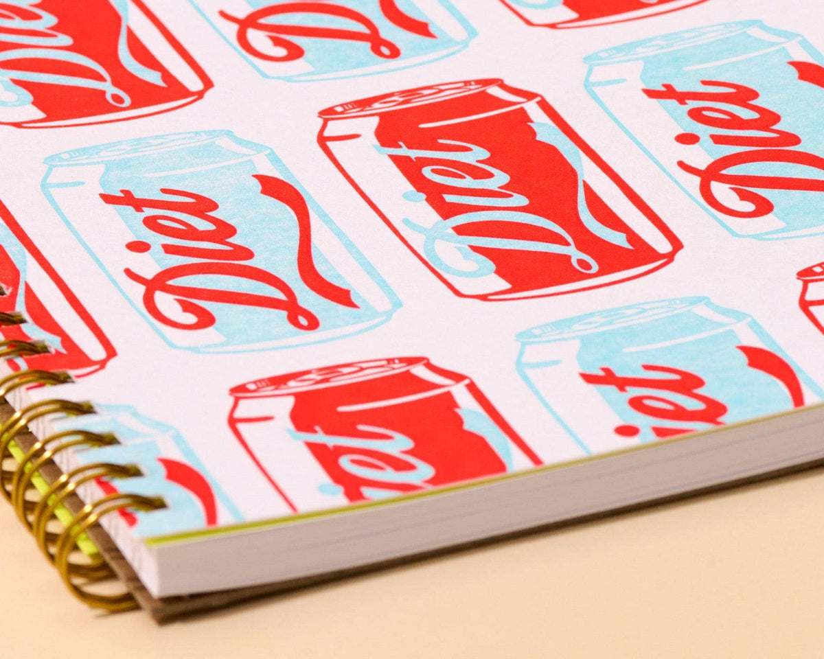 Letterpress A5 Spiral Notebook (Lined)—Diet Soda