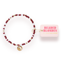 Florida (Maroon and White) State Cutout Charm Bracelet on Color