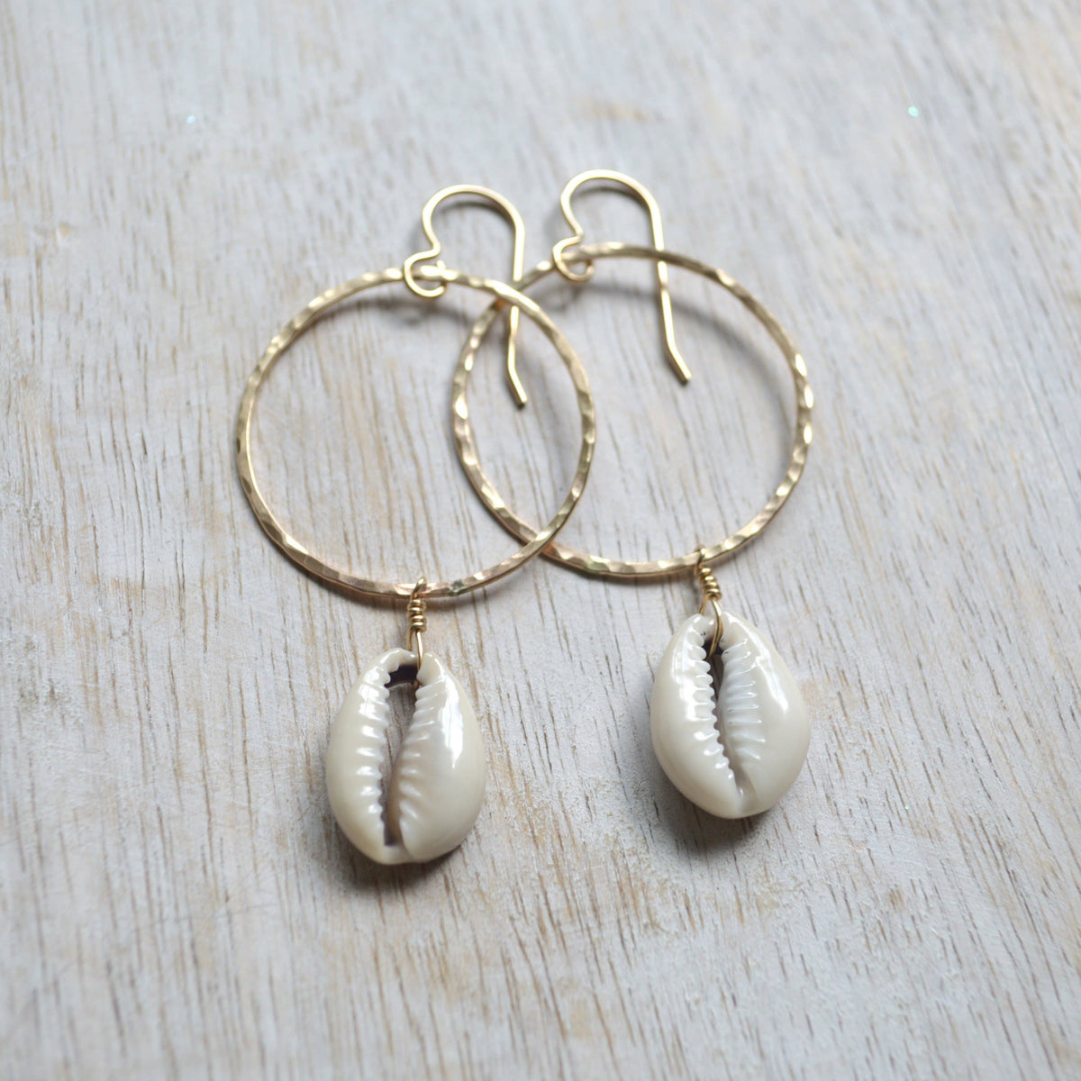 Cowrie Shell Hoops