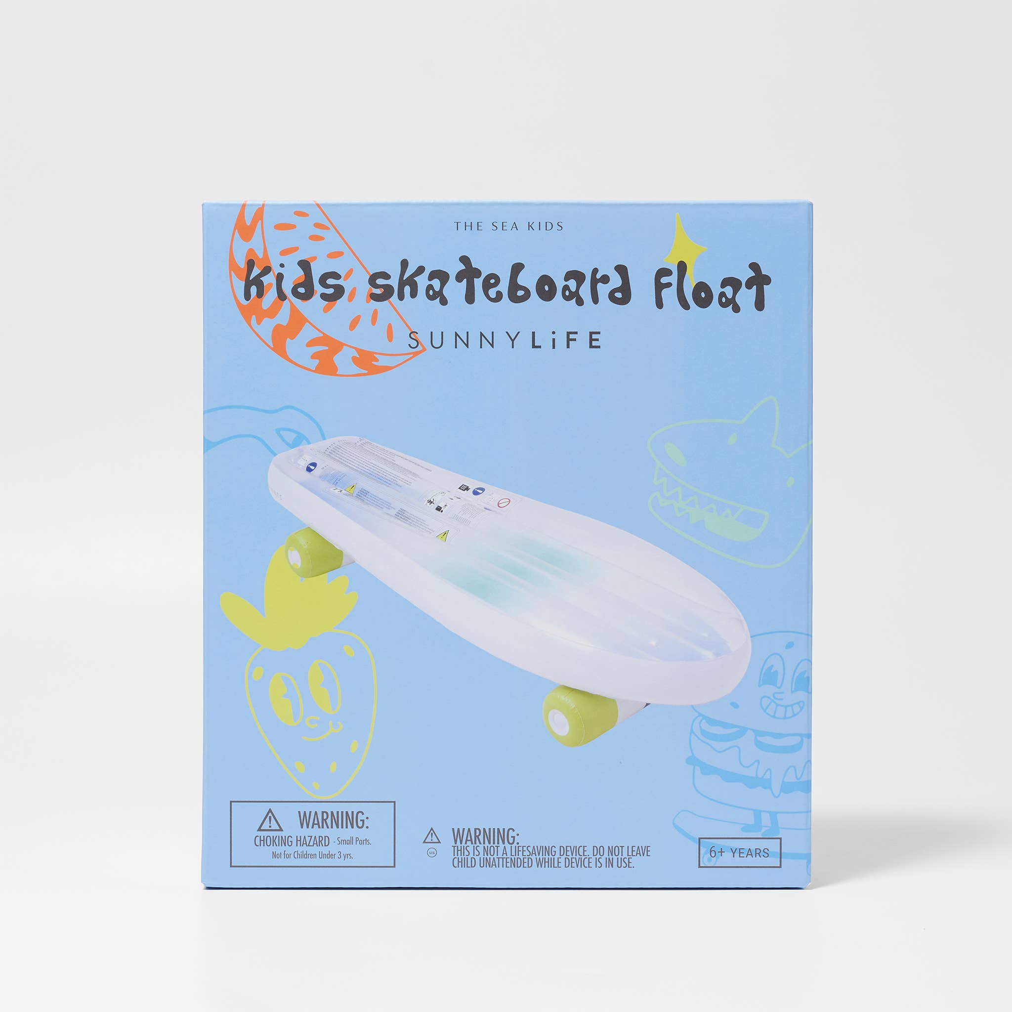 Kids Skateboard Float The Sea Kids Blue-Lime