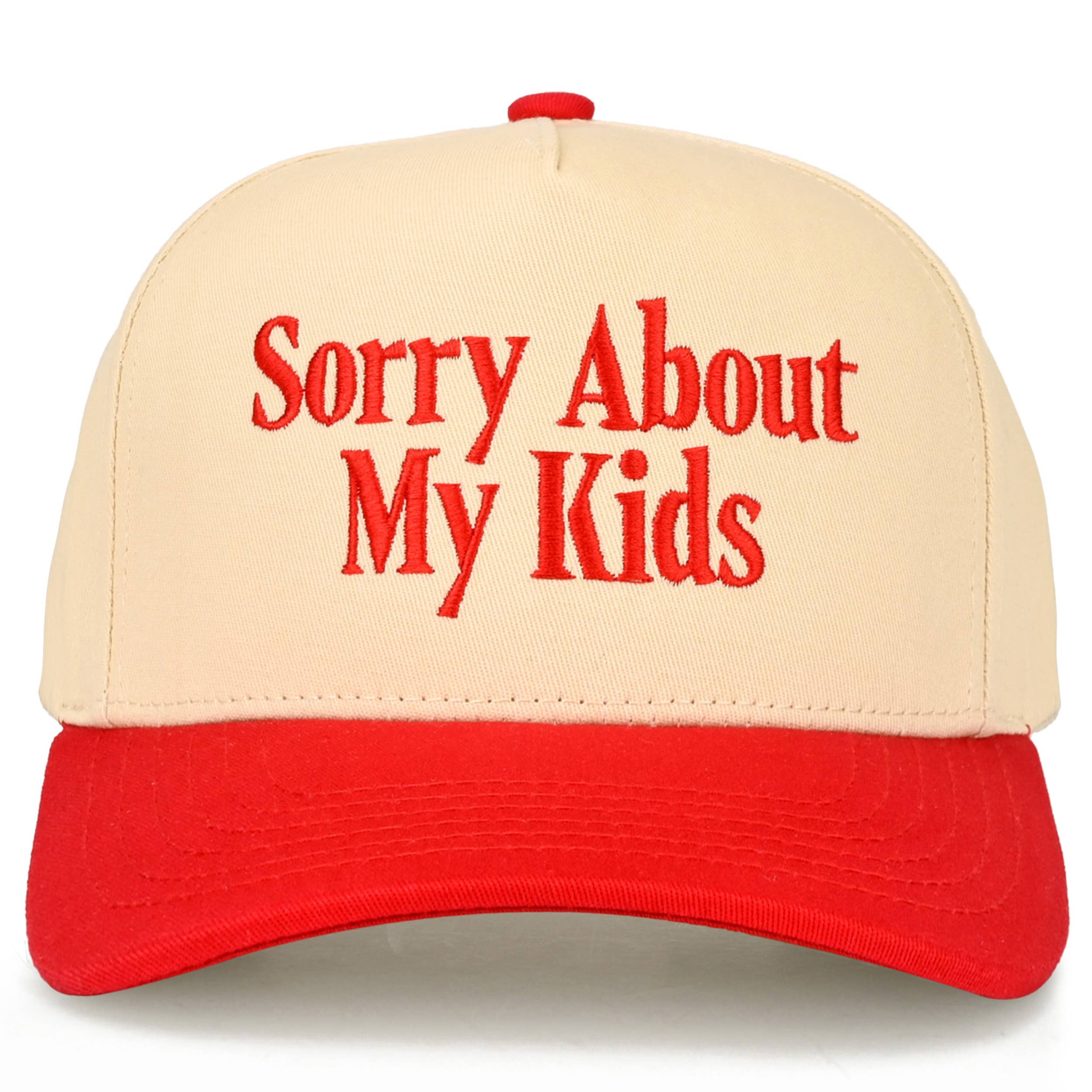 SORRY ABOUT MY KIDS Letter Two Tone Trucker Hat