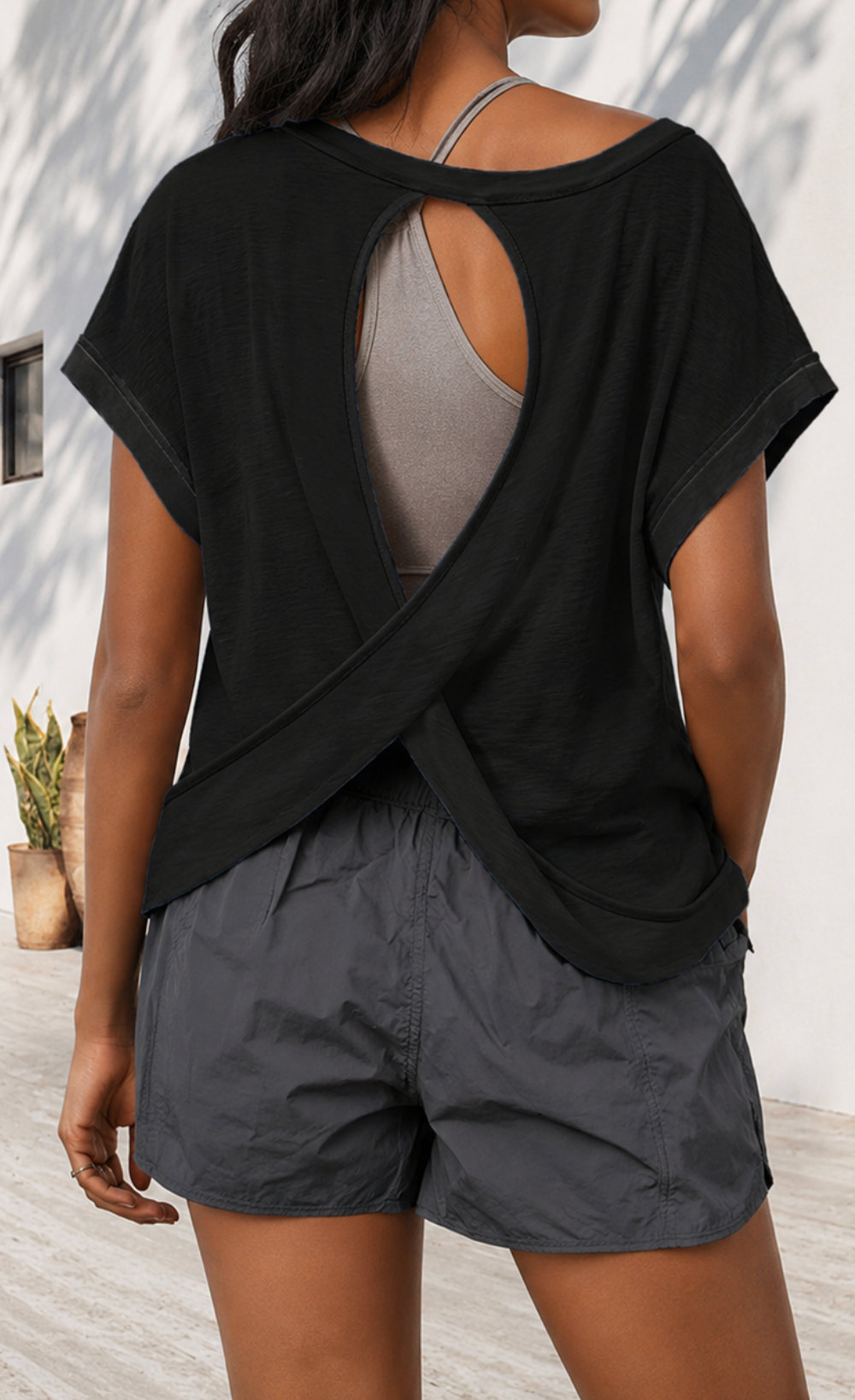 Black Cross-Back