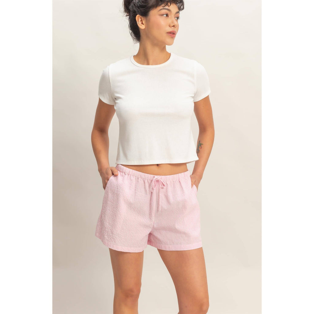 Striped Drawstring Shorts