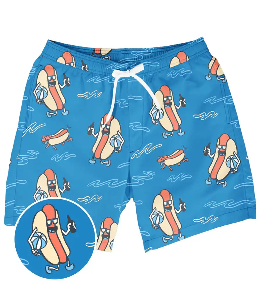 Hot Dog Diver Fun Swim Trunks