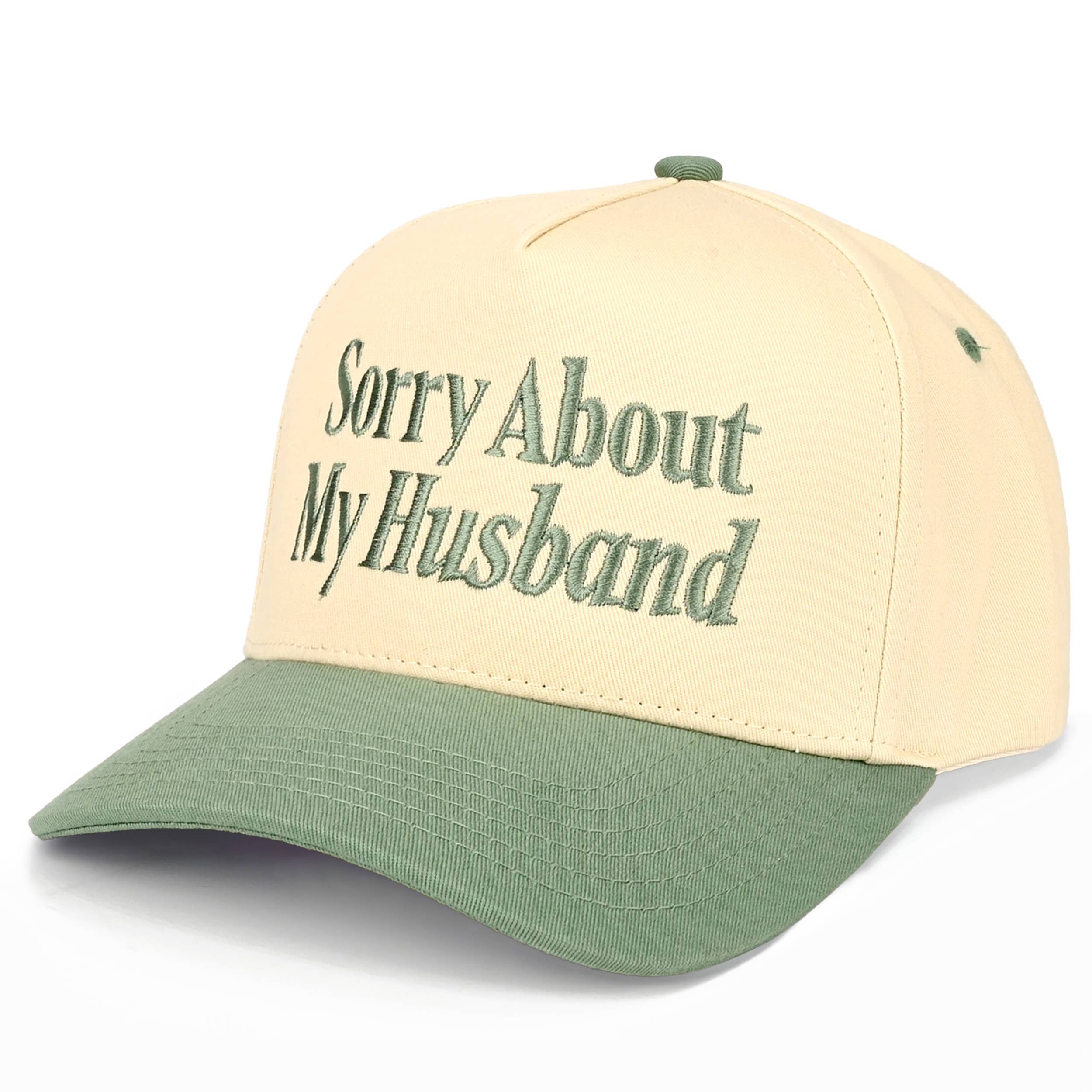 SORRY ABOUT MY HUSBAND Letter Two Tone Trucker Hat