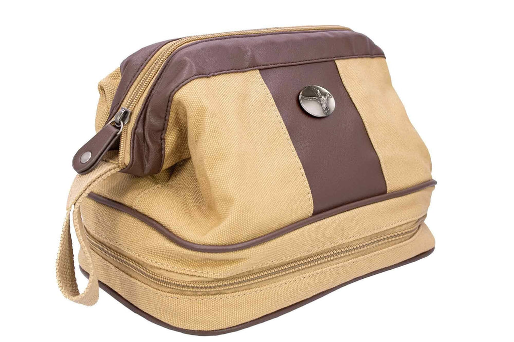 Mallard Men’s Khaki Canvas Toiletry Dopp Bag