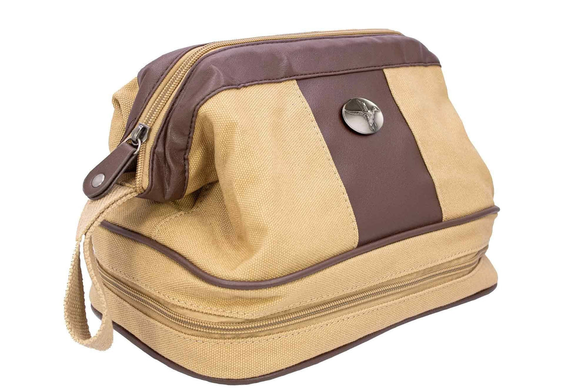 Mallard Men’s Khaki Canvas Toiletry Dopp Bag