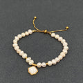 18K Gold Plated Shell Charm Pearl Beaded Bracelet