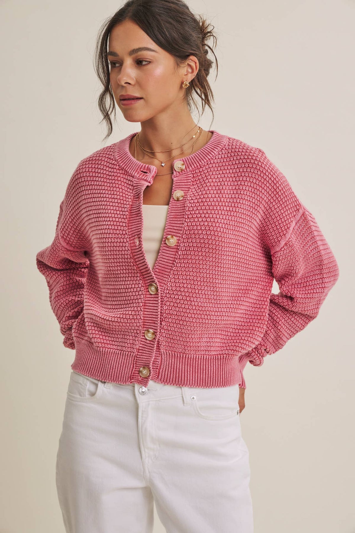 WAFFLE CARDIGAN