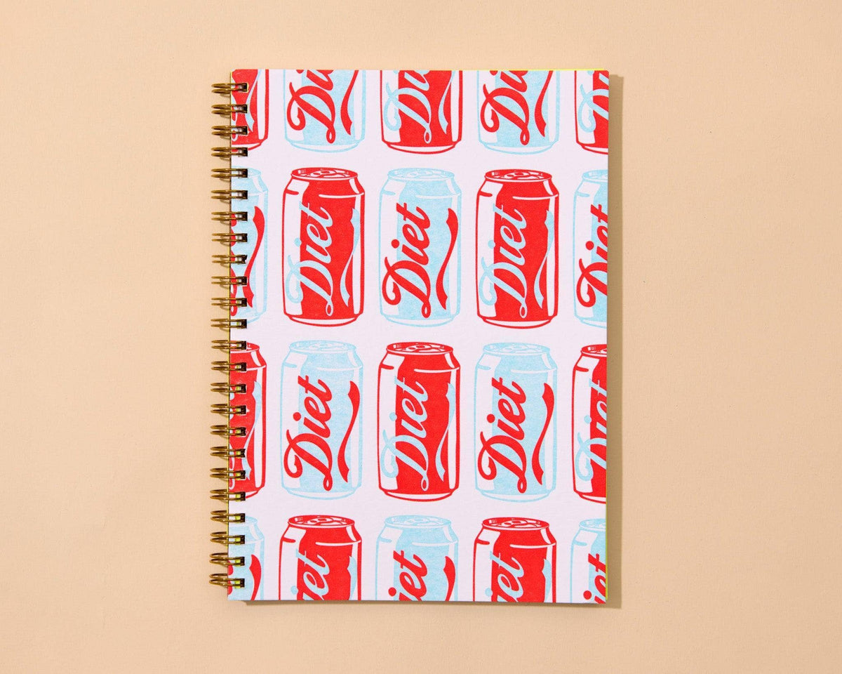 Letterpress A5 Spiral Notebook (Lined)—Diet Soda