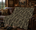Bottom Camo Plush Camping Blanket Hunting