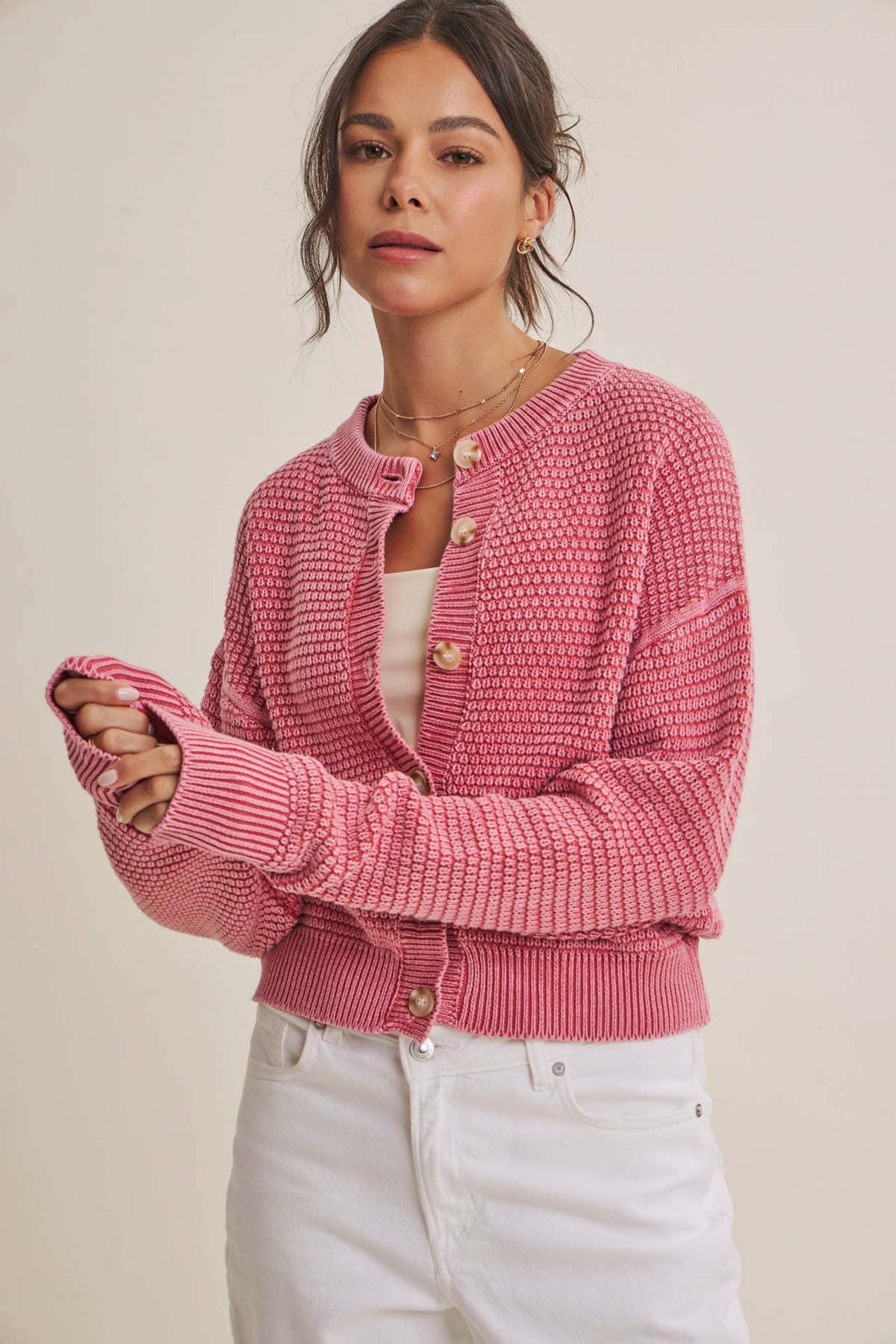 WAFFLE CARDIGAN