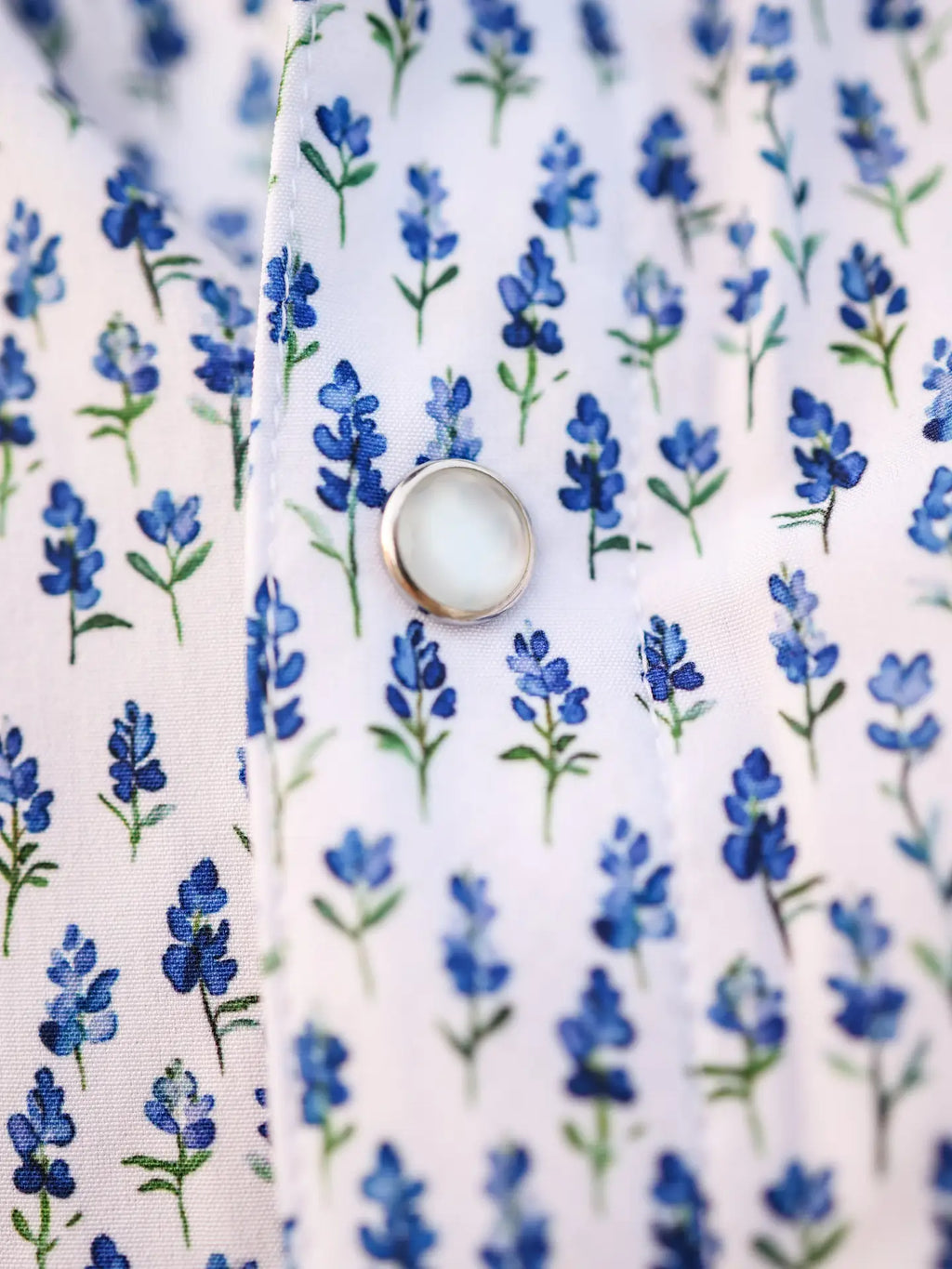 Blue Bonnet Pearl Snap Fishing Shirt