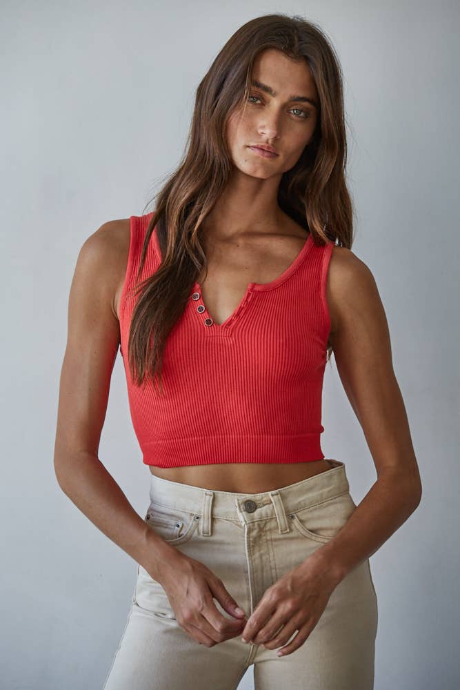 Henley Ribbed Modal Tank